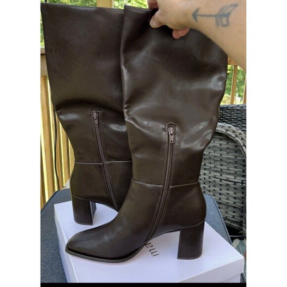 Madden Girl Boots Women’s Size 10 Wide Calf Dark Chocolate - Picture 3 of 7